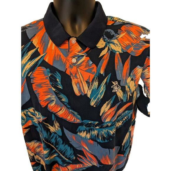 Original Penguin Short Sleeve Hawaiian Polo Shirt Men's Large - Picture 2 of 8